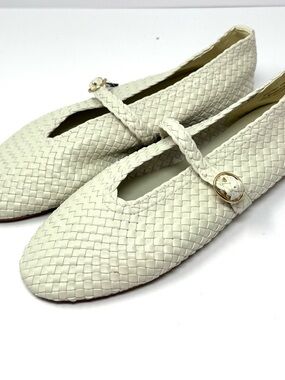 NWT House of Harlow 1960 Woven Bistro Ballet Flats Mary Jane Shoes Sz 10